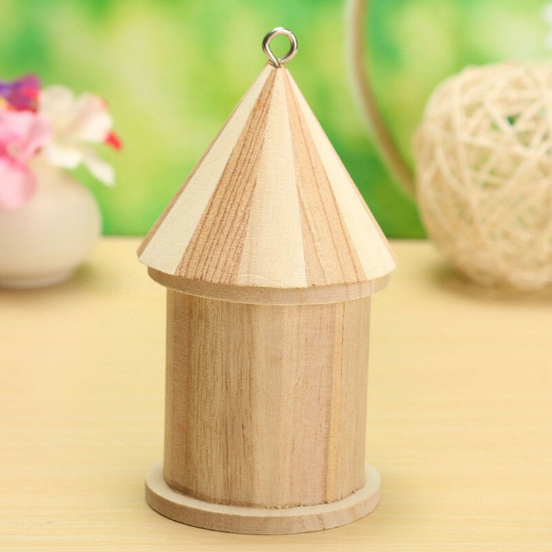 Wooden Bird House Birdhouse Hanging Nest Nesting Box For Garden Deco Dwgp