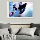 5D DIY Round Drill Diamond Painting Black Cat Cross Stitch Embroidery Craft