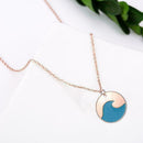 Blue Ocean Necklace Beach Surfer Jewelry Blue Wave Necklace New