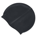 Black Soft Silicone Stretchable Swim Swimming Cap Hat for Adults W5L7