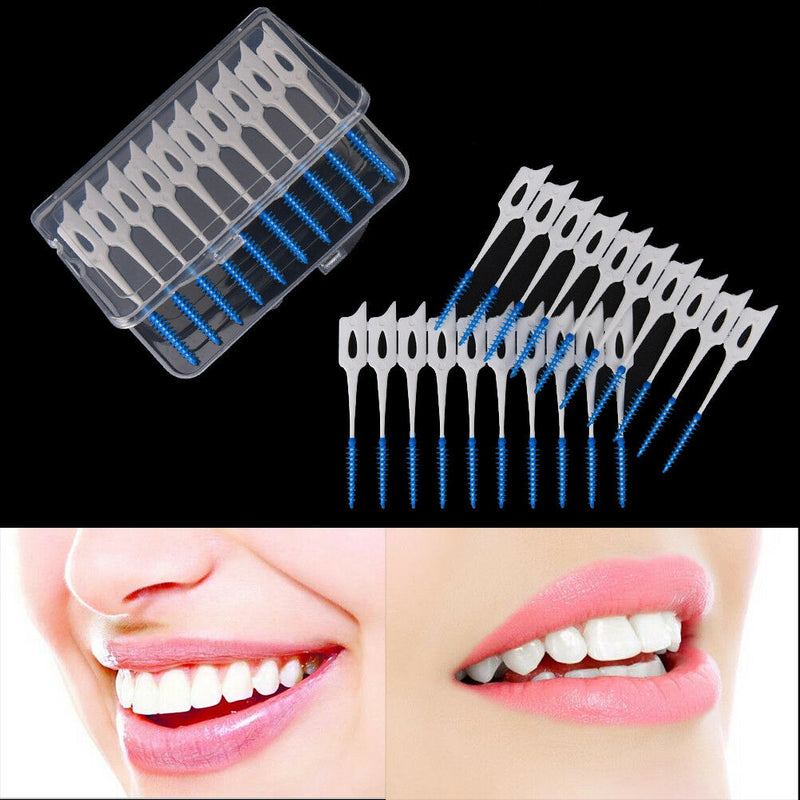 40pcs Disposable Toothpicks Soft Clean Interdental Seam Brush Elastic Massage Gn