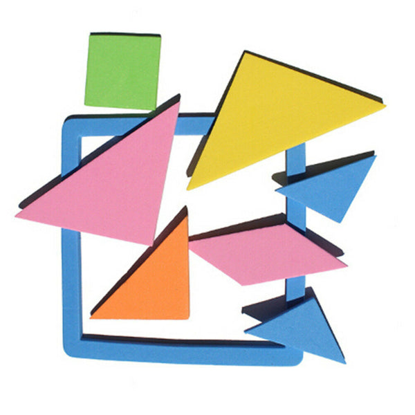 1 set Rainbow Color EVA Tangram DIY Foam Puzzle Kids Brain Educational Toys LJ