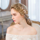 Crystal Rhinestone Peals Flower Side Hair Clip Wedding Bridal Hair Jewelry