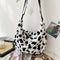 Plush Cute Milk Cow Women Handbags Cartoon Chest Shoulder Messenger Bags Totes