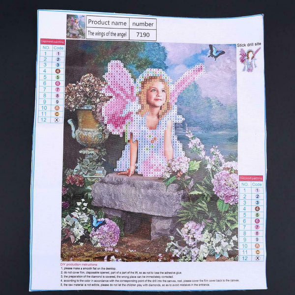 DIY Diamond Painting Cross Stitch Angle Girl In Flowers Diamond Embroidery