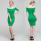 Sexy Women Off Shouder Bodycon Party Evening Cocktail Pencil Dress Green M A