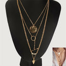 Creative Summer Style Necklace Women Multilayer Irregular Alloy Pendant Chai 3C