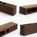 Wooden Black Walnut Card Holder Cell Phone Business Card Storage Box Deskto S2N9