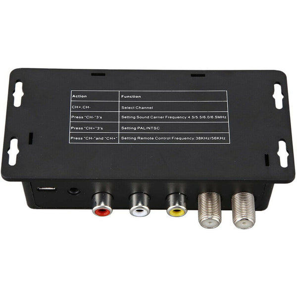 TM70 AV To RF UHF Plastic Home Infrared Return Receiver TV Link Modulator Mini