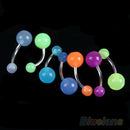 7Pcs a lot Glow Dark Belly Button Navel Bar Rings Body Piercing Jewelry Newly