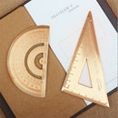 Thickness 0.08inch Super Durable Brass Set Square e-Ruler Stationery Math G Y5K2