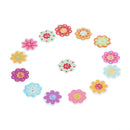 50Pcs Wood Mixed Flower Handmade 2 Holes Wooden Buttons Sewing Scrapbooking DIY