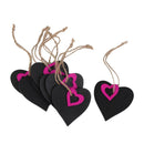 10 Wood Mini Chalkboard Hanging Tag Wedding Gifts Party Favors Fuchsia Heart