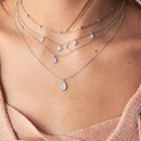 Boho Four-layers Choker Pendant Necklace Crystal Star Moon Chain Women Jewelry