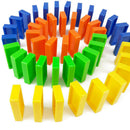 Electric Domino Train Blocks Set - 60pcs Dominoes in 4 Colors - Kids Toddlers