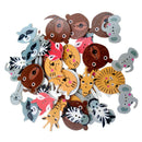 50pcs Assorted Animal Flatback Wooden 2 Holes Buttons for Sewing Craft Decor