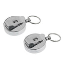 2xRetractable Badge Reel ID Card Holder Fishing Lanyard Reel Security Holder