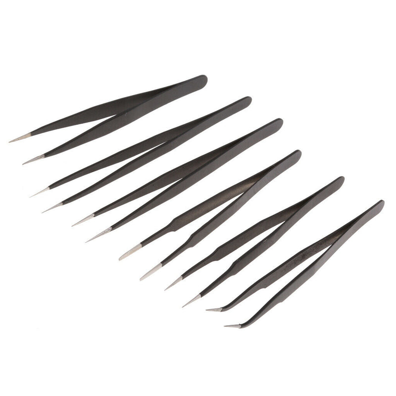 6Pcs/Set Stainless Steel Anti-static Tweezers Forceps Maintenance Tool Kit