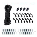 Boat Kayak Deck Rigging Kit 8m Nylon  Tie Down Pad Eyes Rivets for Canoe