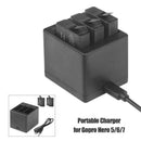3 Slots Battery Charger Charging Storage Box for Gopro Hero 5 6 7 Sport Camera