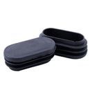 12 Pcs 25x50mm Plastic Oval Shaped End Cap Tube Insert Black