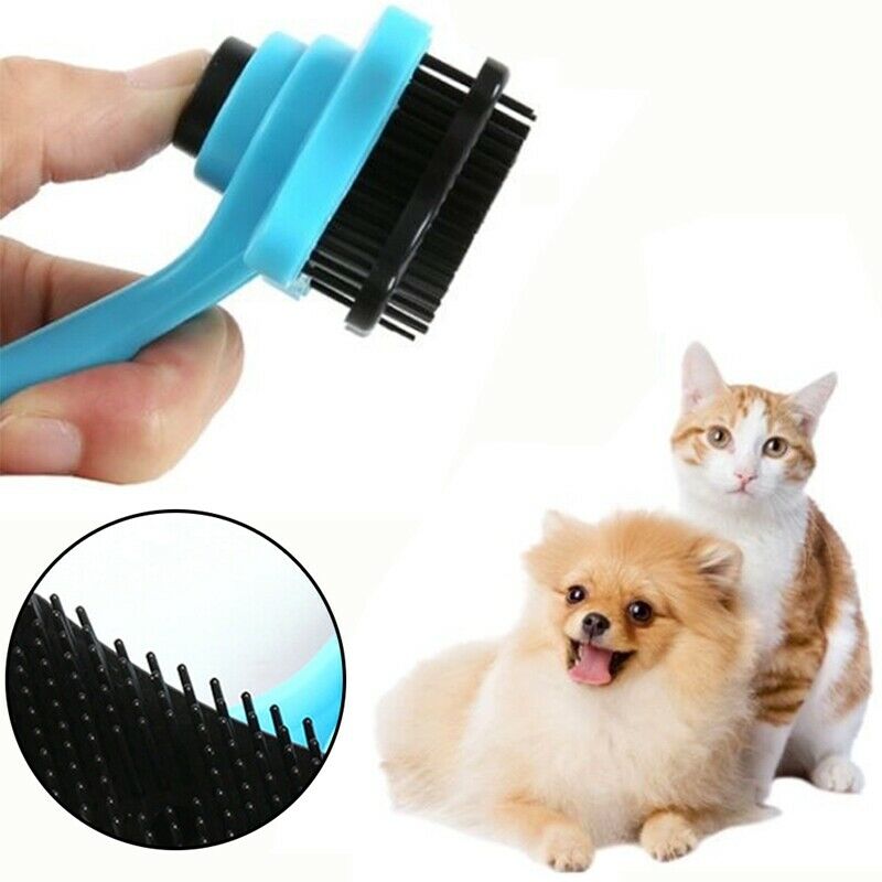 Pet Brush Hair Fur Shedding Trimmer Grooming Rake Comb Brush Tools-Blue T2M5