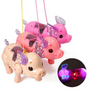 Electric Walking Pig Music Interactive Toys LED Light For Kids Gift Random Color