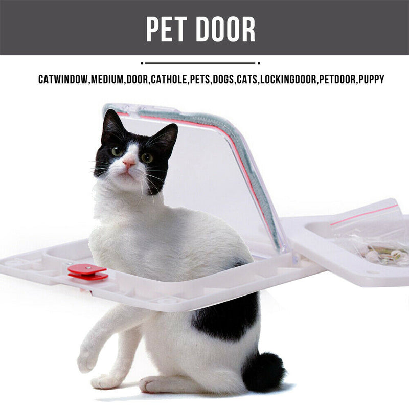 4 Way Magnetic Lock Lockable Flap Door Pet Gate For Puppy Dog Pet Cat Windproof