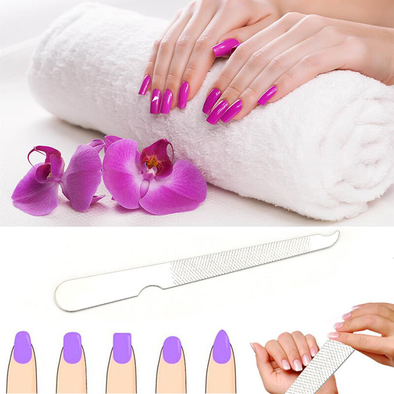 Dual Sided Stainless Steel Metal Nail Art File Manicure Pedicure Tool New Dzjo