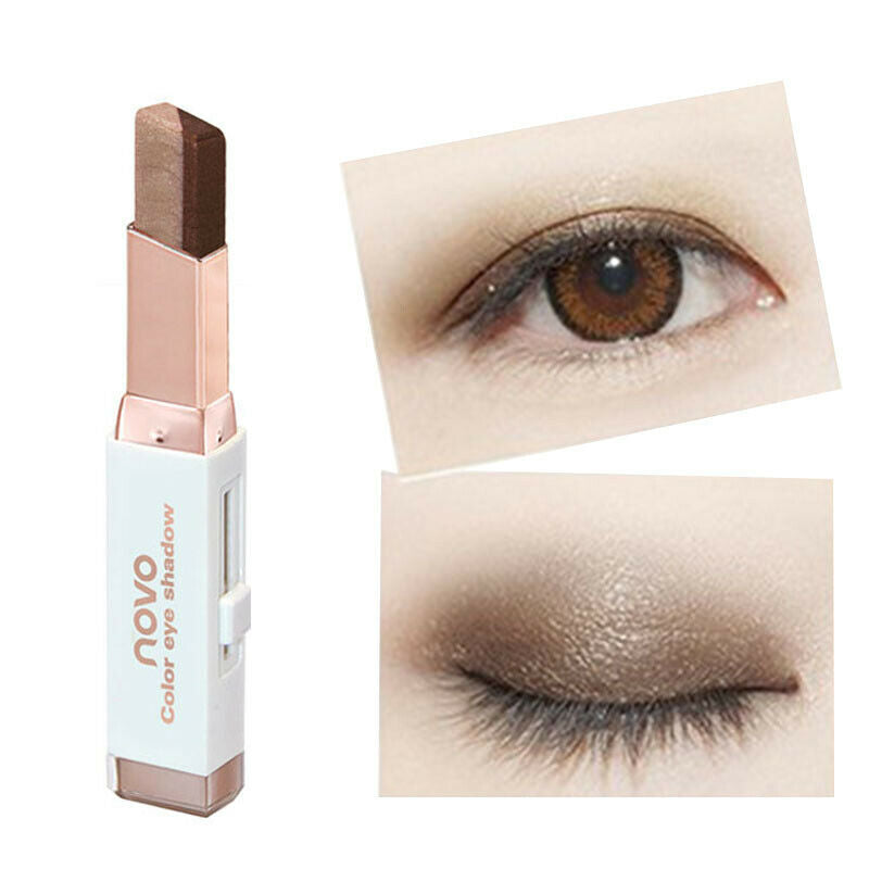 Novo Double Color Eyeshadow Stick Stereo Gradien Shimmer Color Eye Shadow C E1C3