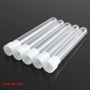 20pcs 12ml Clear Plastic Vials Lab Test Tubes with Caps Stoppers White 15x100mm