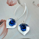 Flower Crystal Long Drop Earrings Creative Metal Ear Hook for Women Jewelry A