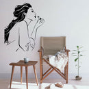 Girl Wearing Lipstick Wall Stickers Girls Bathroom Bedroom Wall Decor