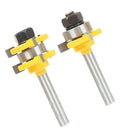2pcs Adjustable Tongue&Groove Router Bit Set 8mm Shank Woodworking Tool