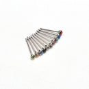 10pcs Crystal Rhinestone Nose Ring Bone Stud Stainless Body Piercing Jewelry ME