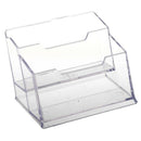 Desktop Business Card Holder Display Stand 2 compartments G5G2