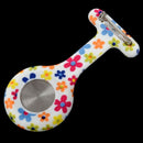 Colored flower pattern Silicone Nurses Brooch Tunic Fob Pocket Watch Stainl P2Q7