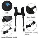 Double Shoulder Sling Belt Quick Rapid Strap for 2 DSLR Digital Camera Black