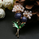 Alloy Drop Glazed Pearls Pineapple Tree Brooch Alloy Exquisite Brooch