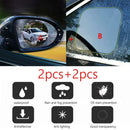 4x Car Mirror Window Anti Glare Rainproof Car Rearview Mirror Anti Fog Films