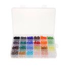 1200PCS 24 Mixed Color Crystal Faceted Glass Beads Spacer Loose Beads Charms for