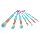 7pcs Green Gradient Purple Beauty Fishtail Makeup Brush Set