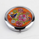 Crystal Folding Round Pocket Compact Makeup Cosmetic Mirror Portable Useful MME