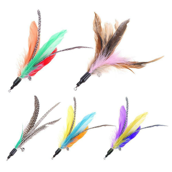 5pcs/lot Colorful Cat Toys Feather Replacement for Interactive Cat Wand #gib
