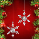 12* Acrylic Crystal Snowflake Christmas Tree Hanging Pendant Decor Ornaments