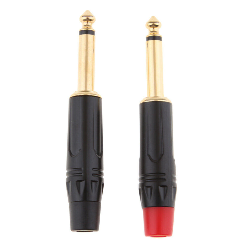 4Pieces 6.5mm Mono Male Amplifier Audio Solder Jack Plug Adapter