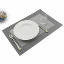 Design Set of 8 Placemats 45 x 30 CM PVC Weaves Gray Y3U9