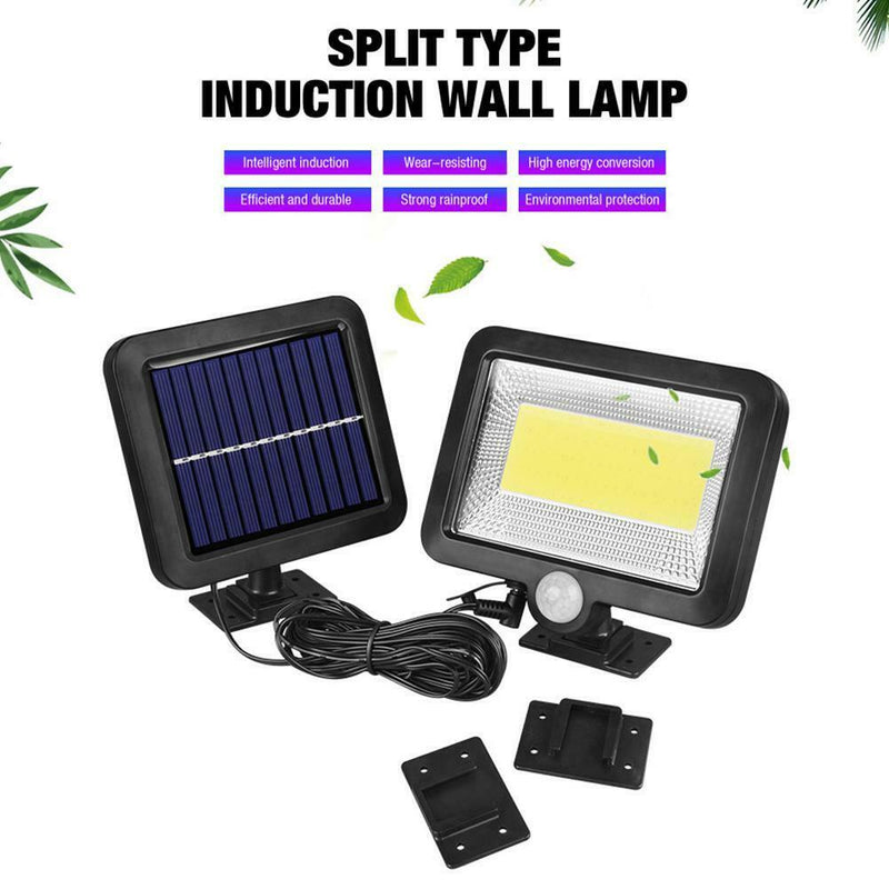 Solar Powered Motion Sensor 100LED Security Wall Light Outdoor Gate Garden Lamp