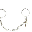 Cross Adjustable Open Ring Fashion 2 Connecting Punk Rings Chain Women Gift