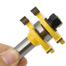 2Pcs Tongue and Groove Router Bits Teeth T Shape Wood Milling Cutter